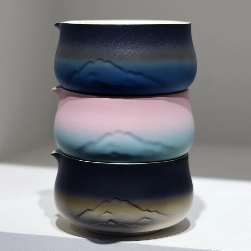 Horizon Mist Matcha Set – Ceramic Matcha Bowl & 100-Prong Bamboo Whisk Kit for Matcha Preparation, Matcha Tea Set Gift Box