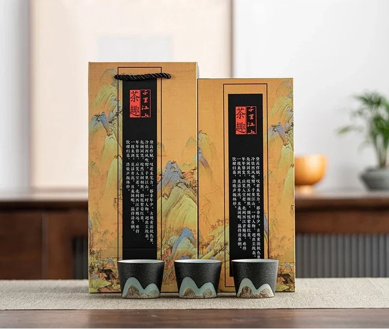 Sora Ceramic Espresso Cup Gift Set – 3 Piece Coffee & Herbal Tea Cups with Gift Box