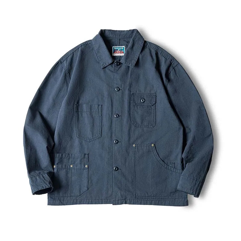 Navy Overize Utility Jacket – Classic Button-Up