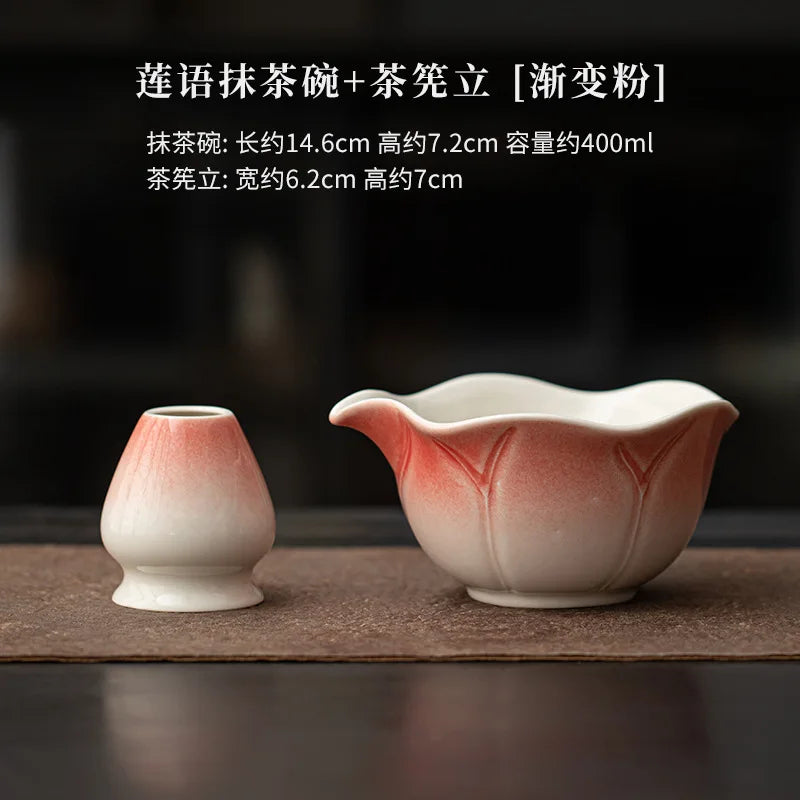 Hasu Lotus Matcha Tea Set – Japanese-Style Lotus Matcha Bowl Set with Traditional Matcha Accessories