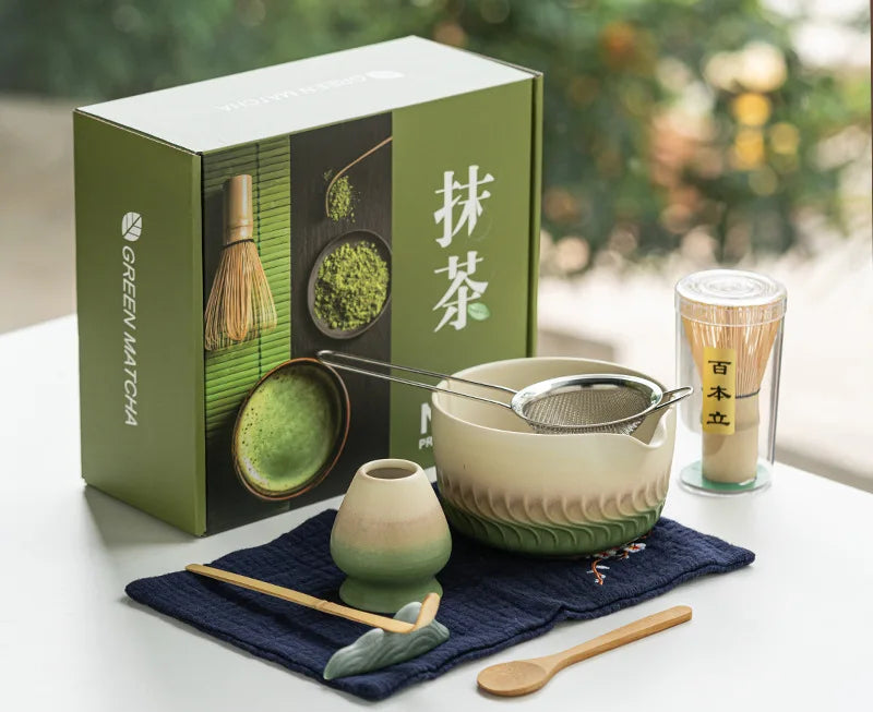 Harmony Matcha Gift Set – 8-Piece Japanese Matcha Tea Making Kit with Ceramic Bowl, Whisk & Accessories