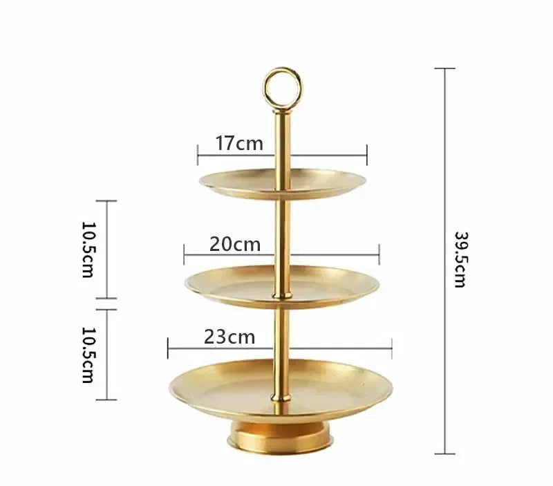 Stainless Steel 2/3 Tier Serving Stand – Gold & Silver Tiered Cake Stand for Afternoon Tea, Weddings & Parties, Fruits, Snacks