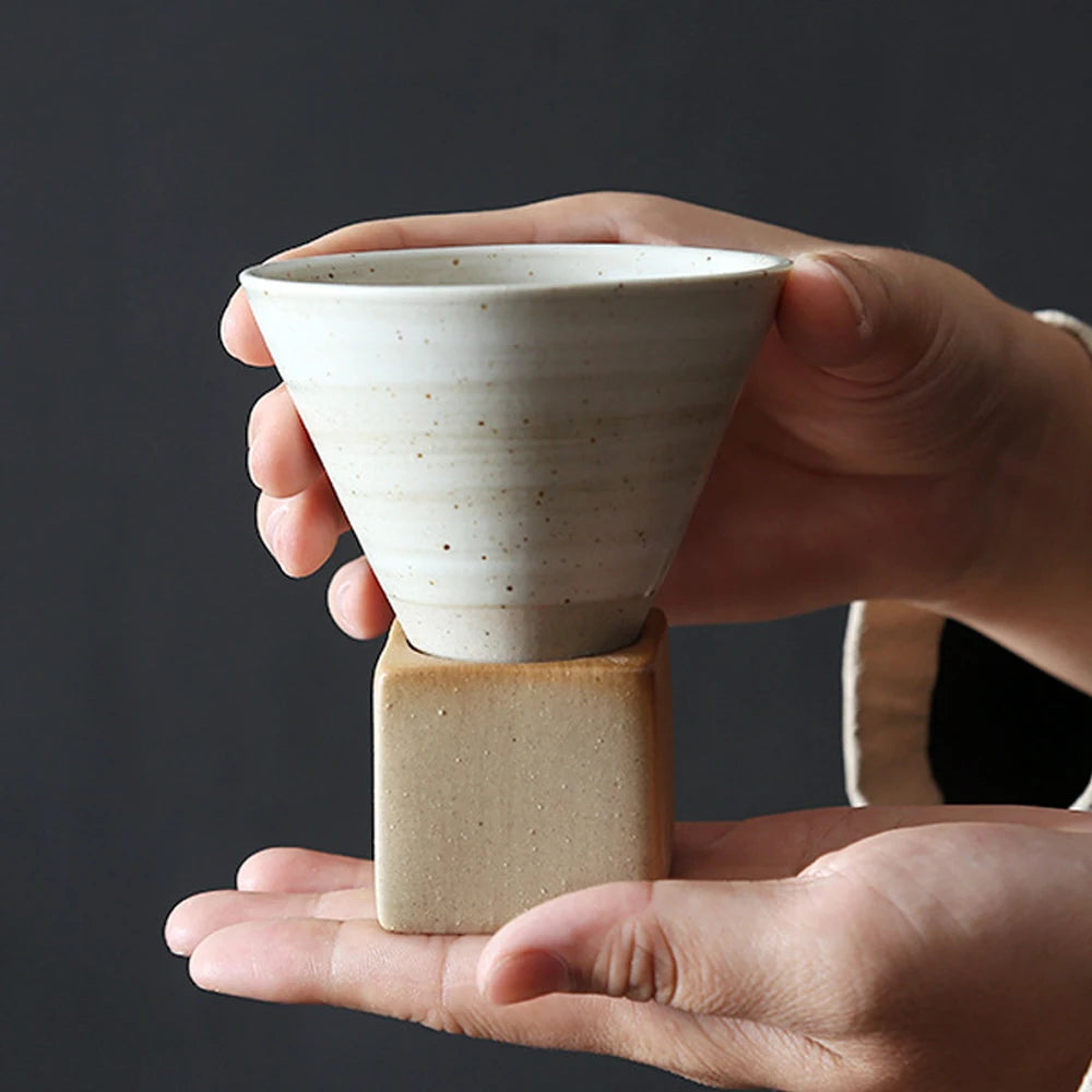 Kairo Ceramic Espresso & Herbal Tea Cups with Sculpted Base – 100ml & 200ml Modern Coffee Cups