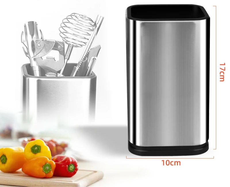 Dual Compartment Utensil Holder – Kitchen Cutlery and Cooking Tool Organiser for Worktop