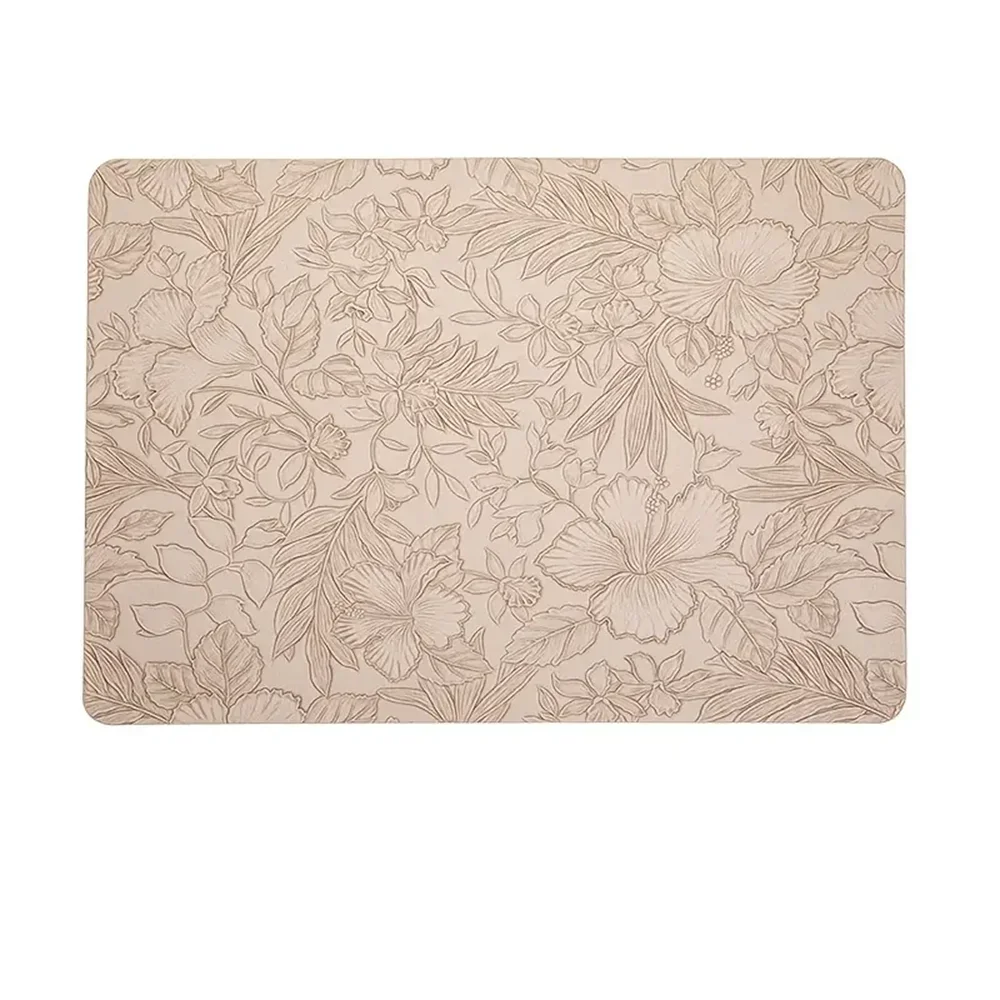 Botanical Dining Placemats – Wipe Clean Table Mats, Waterproof Non Slip Faux Leather Placemats, Double Sided Kitchen & Dining Table Mats