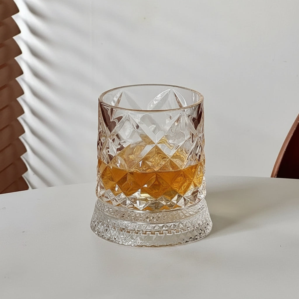 Rotating Crystal Whisky Glass – Spinning Tumbler