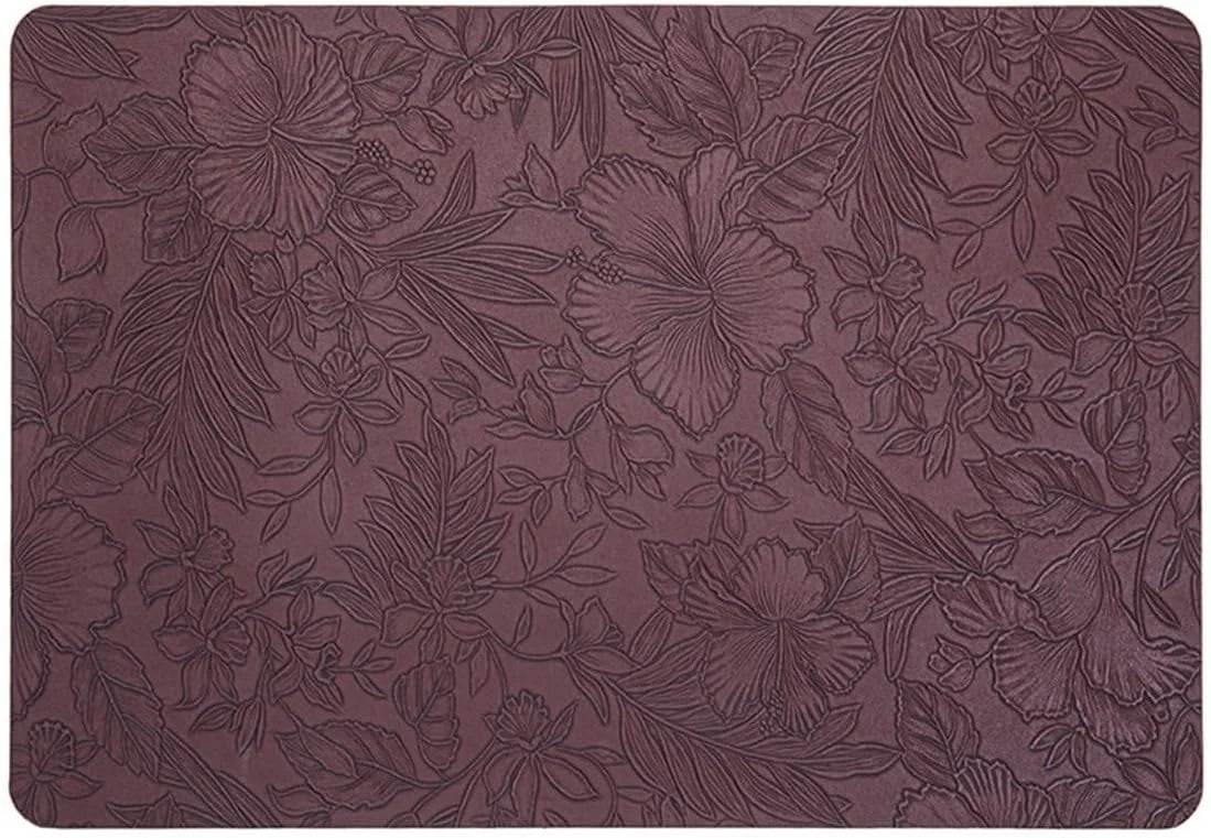 Botanical Dining Placemats – Wipe Clean Table Mats, Waterproof Non Slip Faux Leather Placemats, Double Sided Kitchen & Dining Table Mats