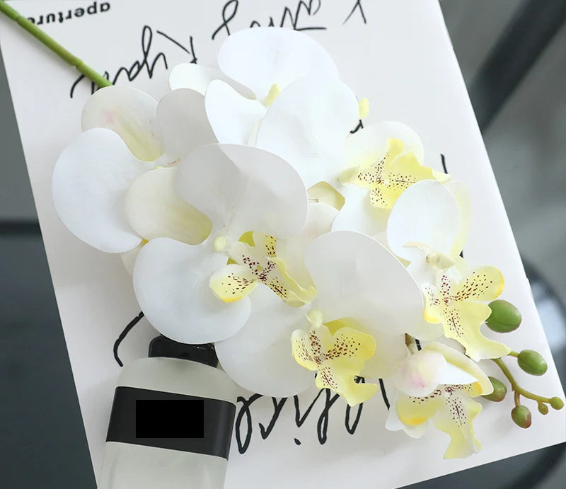 Orchid Bloom Stem – Faux Orchid Flower Branch for Vase Arrangements, Bouquets and Home Décor