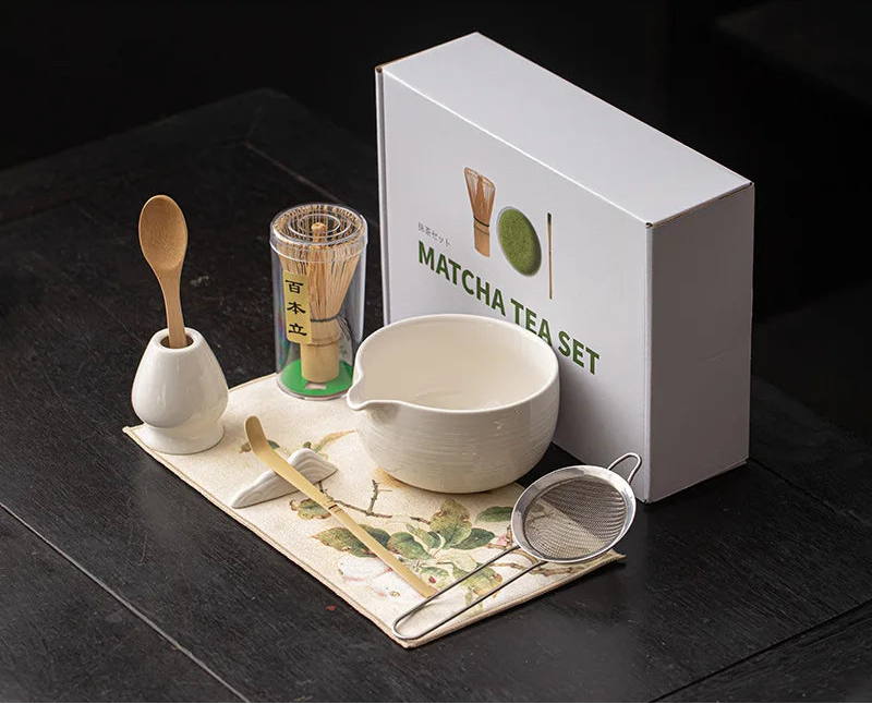Kiyora 8 Piece Japanese Matcha Tea Set – Traditional Matcha Gift Set with Bowl, Bamboo Whisk and Accessories