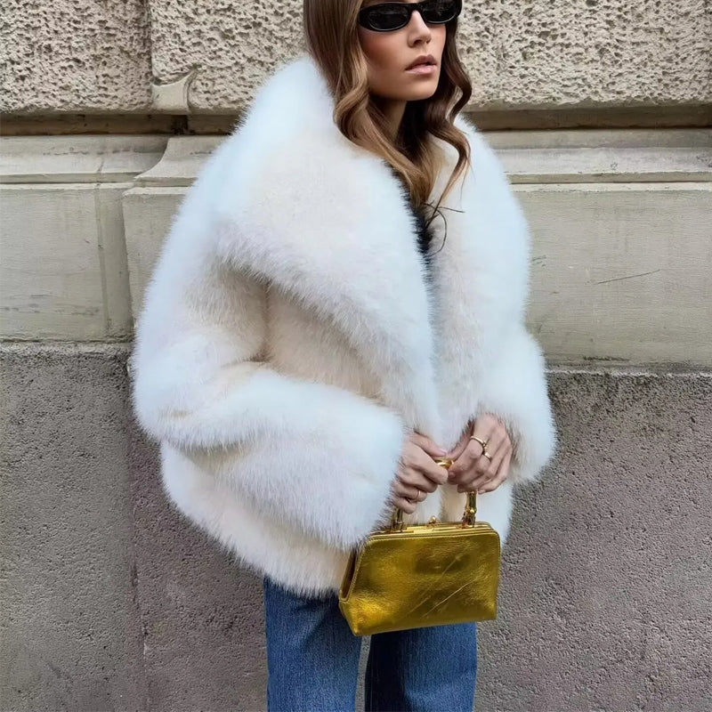 White Faux Fur Jacket