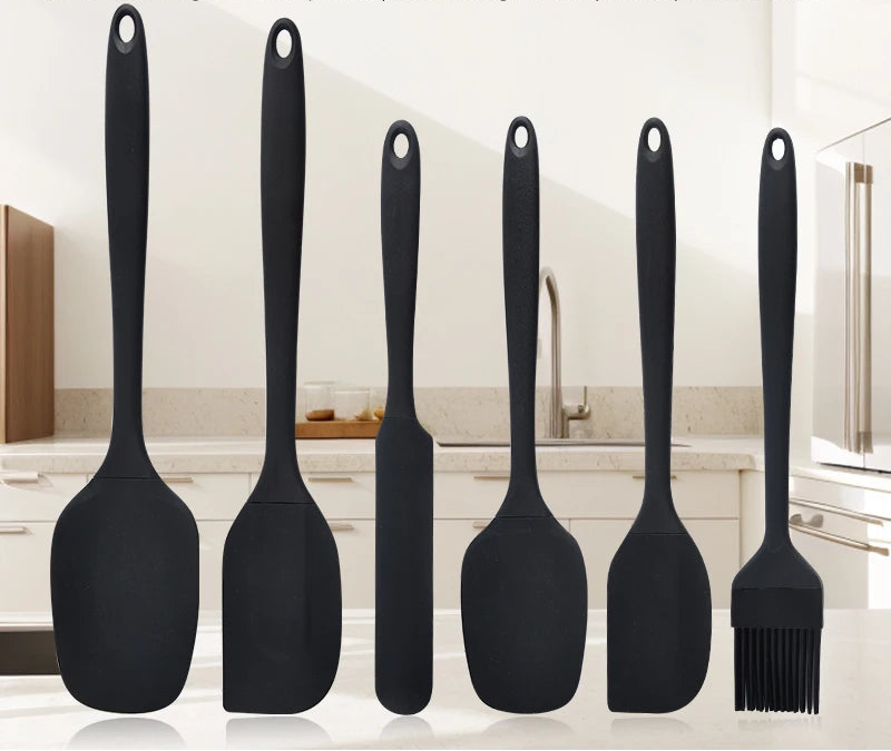 Silicone Kitchen Utensil Set 6 Piece – Heat Resistant Spatula Set for Cooking & Baking, Non Stick Kitchen Tools