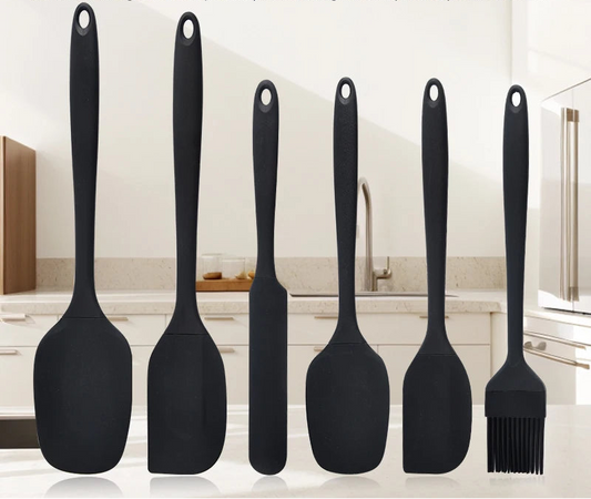 Silicone Kitchen Utensil Set 6 Piece – Heat Resistant Spatula Set for Cooking & Baking, Non Stick Kitchen Tools