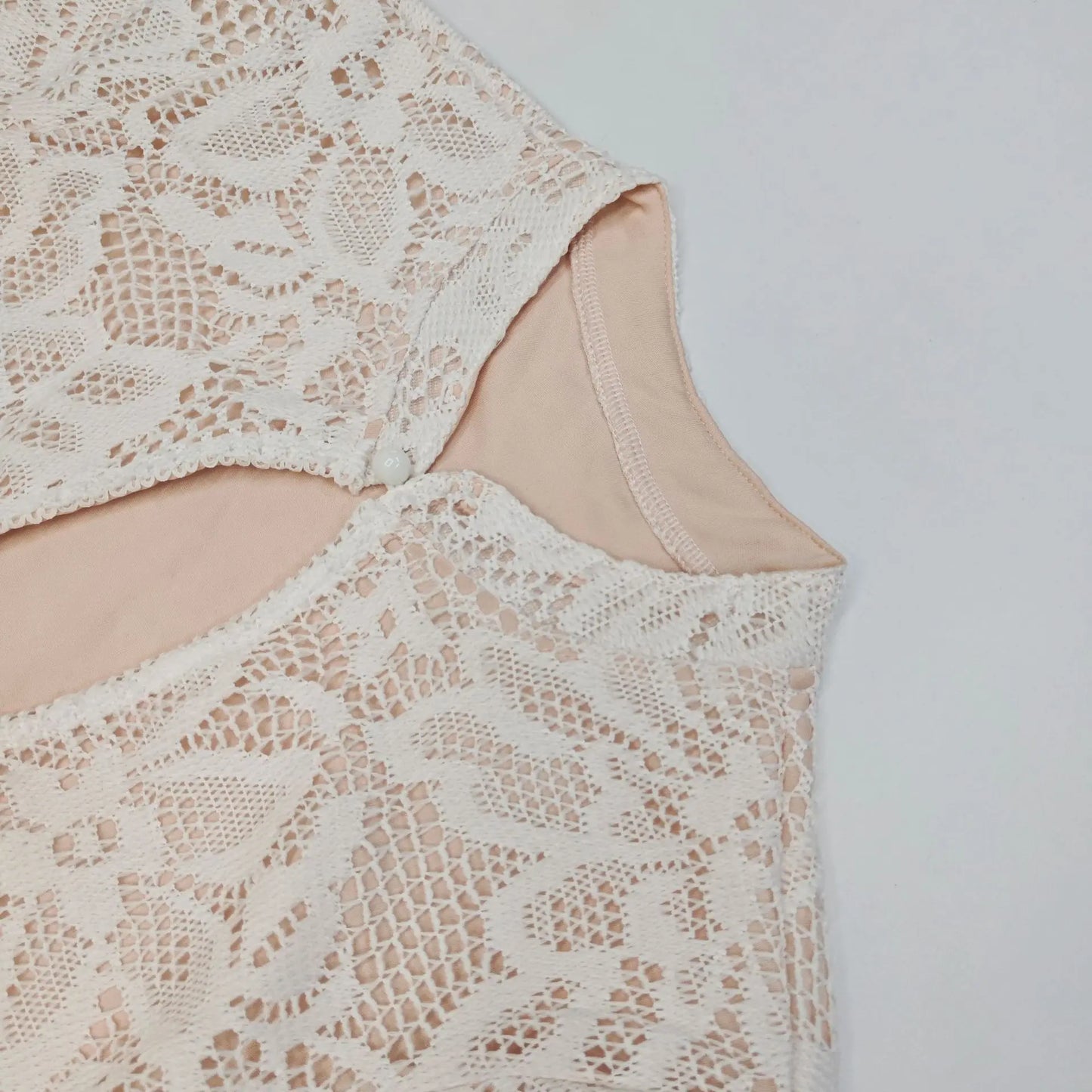 Marcellina Lace Mini Dress – Long Sleeve Keyhole Cut-Out Cocktail Dress in Ivory or Black