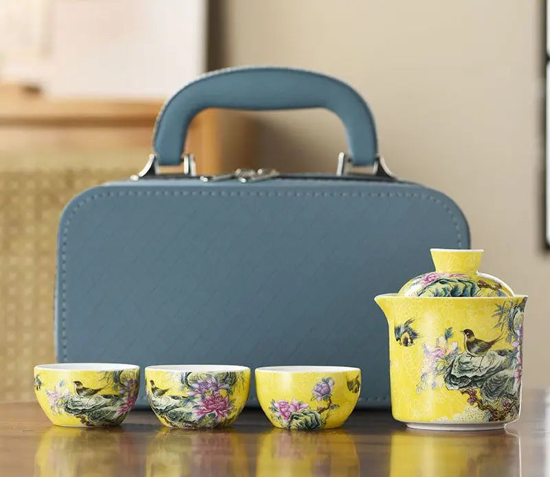 Kiyo Portable Travel Tea Set with Carry Case – Tea Set for Camping & Tea Ceremony