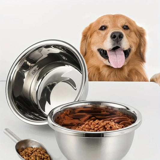Stainless Steel Pet Food Bowl – Feeding Dish for Dogs and Cats in 18cm, 22cm, 26cm & 30cm Sizes