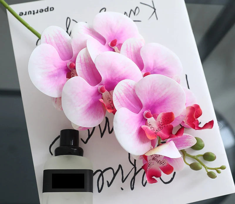 Orchid Bloom Stem – Faux Orchid Flower Branch for Vase Arrangements, Bouquets and Home Décor