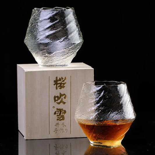 Twist Cut Crystal Whiskey Glass – Handcrafted Japanese-Style Glass for Whisky, Cocktails & Spirits