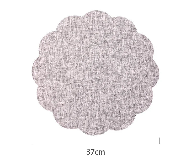 Curved Edge Textured Placemats – Set of 4 or 6 Piece Wipeable Heat-Resistant Table Mats for Dining & Kitchen Decor