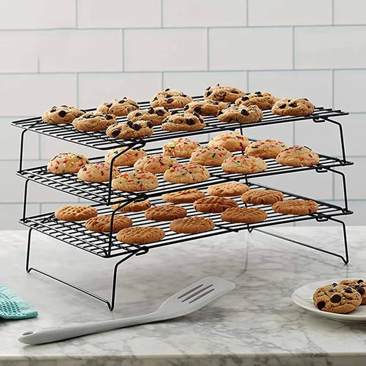3-Tier Cooling Rack for Baking – Stackable Wire Rack for Cookies, Cakes & Pastries