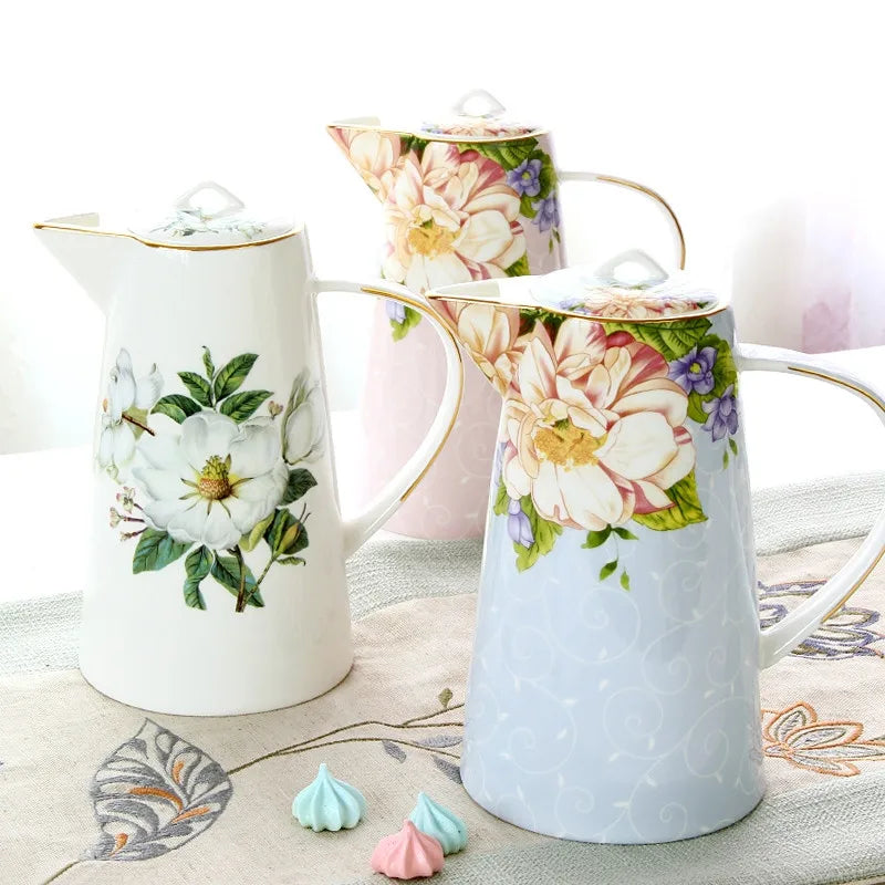 English Garden Ceramic Tea Set Collection – Afternoon Tea Cups, Saucers, Mugs & Teapots with Floral Design