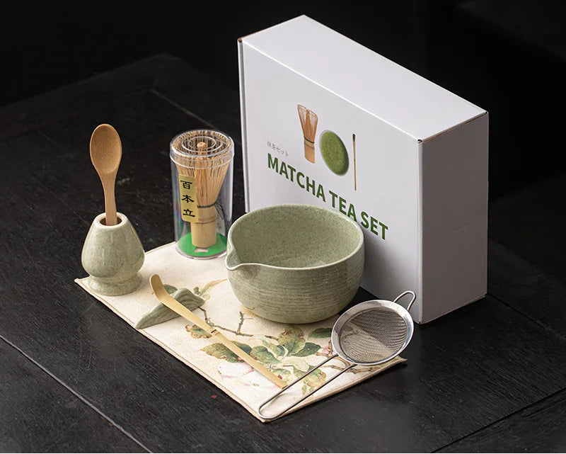 Kiyora 8 Piece Japanese Matcha Tea Set – Traditional Matcha Gift Set with Bowl, Bamboo Whisk and Accessories
