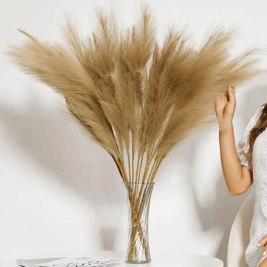 Boho Pampas Grass Bundle – 9 Piece Set of 100cm Fluffy Dried Stems for Home & Wedding Decor