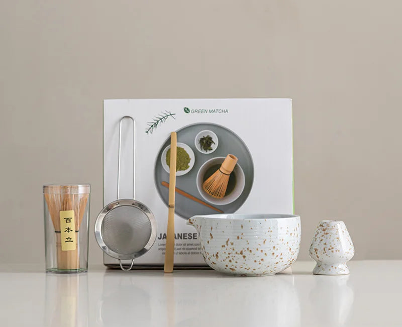 Aomi Matcha Gift Set – 5 Piece Japanese Matcha Whisk Set with Bowl, Scoop, Sifter & Accessories