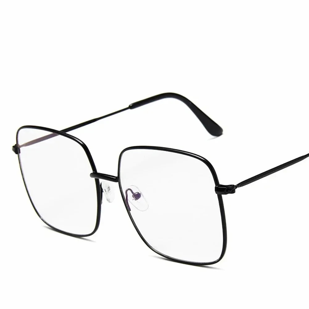 Alba Gold Square Frame Sunglasses – Oversized Retro UV Shades for Women