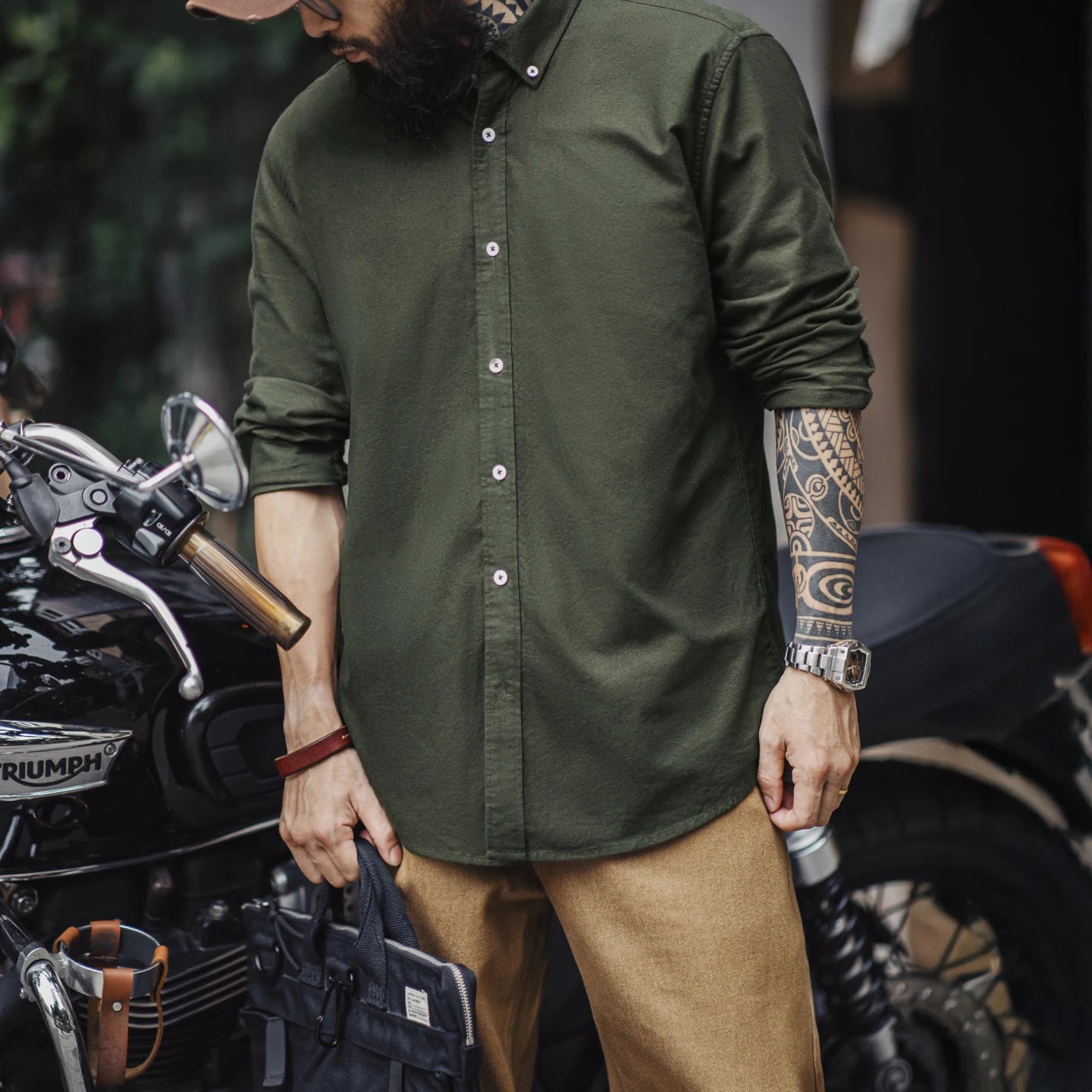 Redford Men’s Long Sleeve Oxford Shirt – 100% Cotton Brushed Casual Button Down Shirt