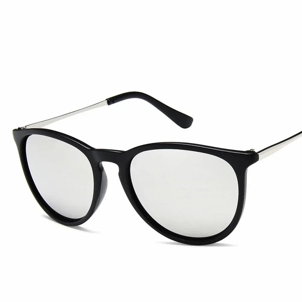 Luna Round Sunglasses – Womens Gold Arm UV Protection Summer Eyewear