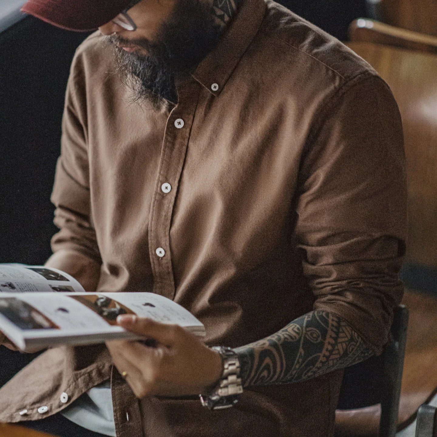 Redford Men’s Long Sleeve Oxford Shirt – 100% Cotton Brushed Casual Button Down Shirt