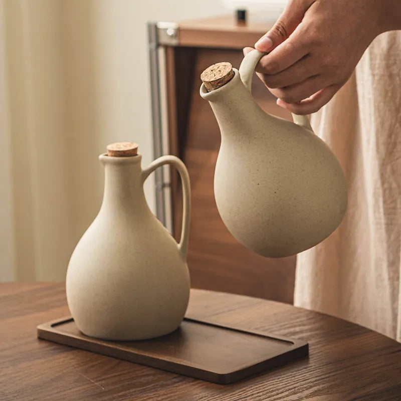 Mareno Ceramic Olive Oil & Vinegar Bottle Collection – Rustic Kitchen Storage