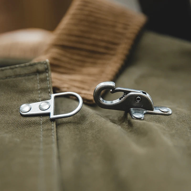 Kenslow Men’s Cotton Utility Trench Coat – Toggle Front Jacket with Corduroy Collar