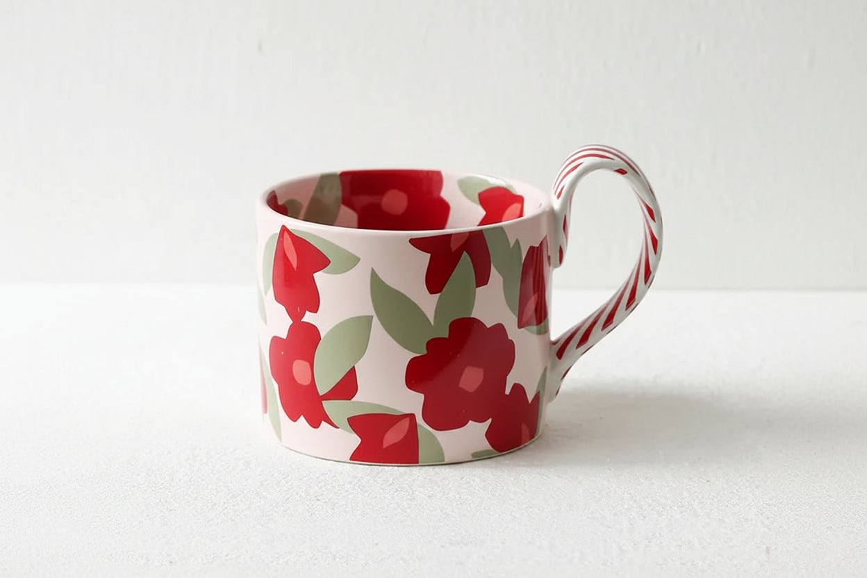 Floral Ceramic Mug – Large Coffee, Tea & Breakfast Mug