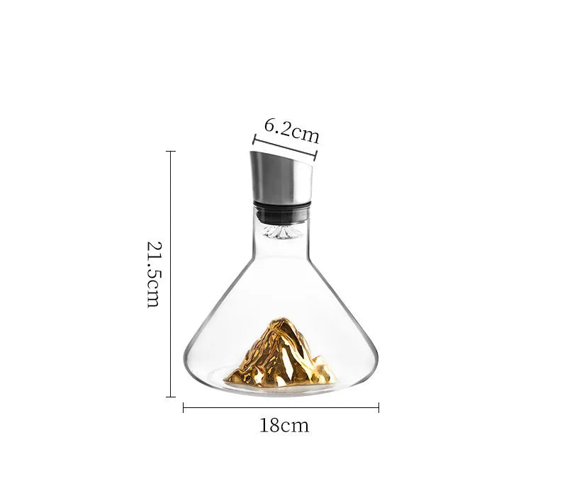 Crystal Wine Decanter with Aerator & Pourer – Elegant Glass Carafe for Red & White Wine