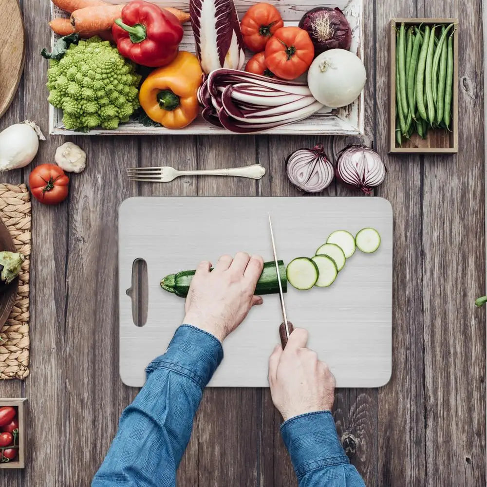 Double-Sided Stainless Steel Chopping Board – Hygienic, Durable & Scratch-Resistant