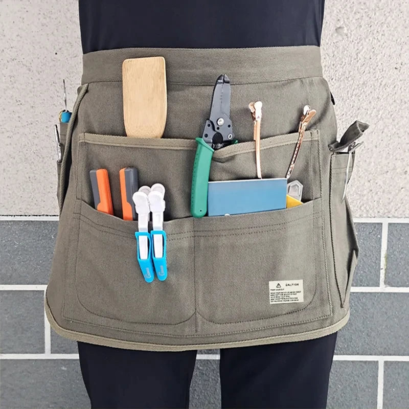 Heavy Duty Tool Belt Apron with Pockets – Adjustable Waist Work Apron for Gardening, DIY, and Crafting