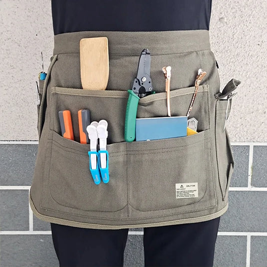 Heavy Duty Tool Belt Apron with Pockets – Adjustable Waist Work Apron for Gardening, DIY, and Crafting