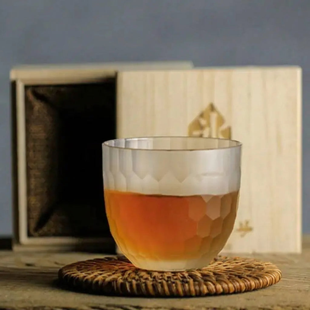 Kikko Japanese Style Crystal Whisky Glass with Wooden Gift Box