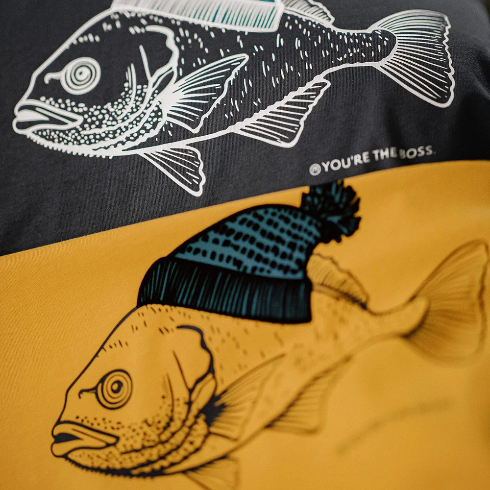 Boss Fish Graphic Cotton T-Shirt – Men’s Oversized Round Neck Short Sleeve Tee