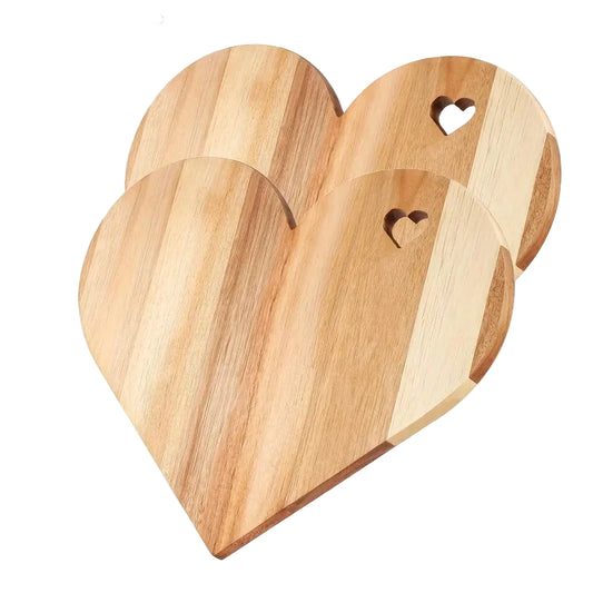 Heart Shaped Wooden Serving Board – Bamboo Chopping Board, Cheese Board & Kitchen Serving Tray for Food Presentation