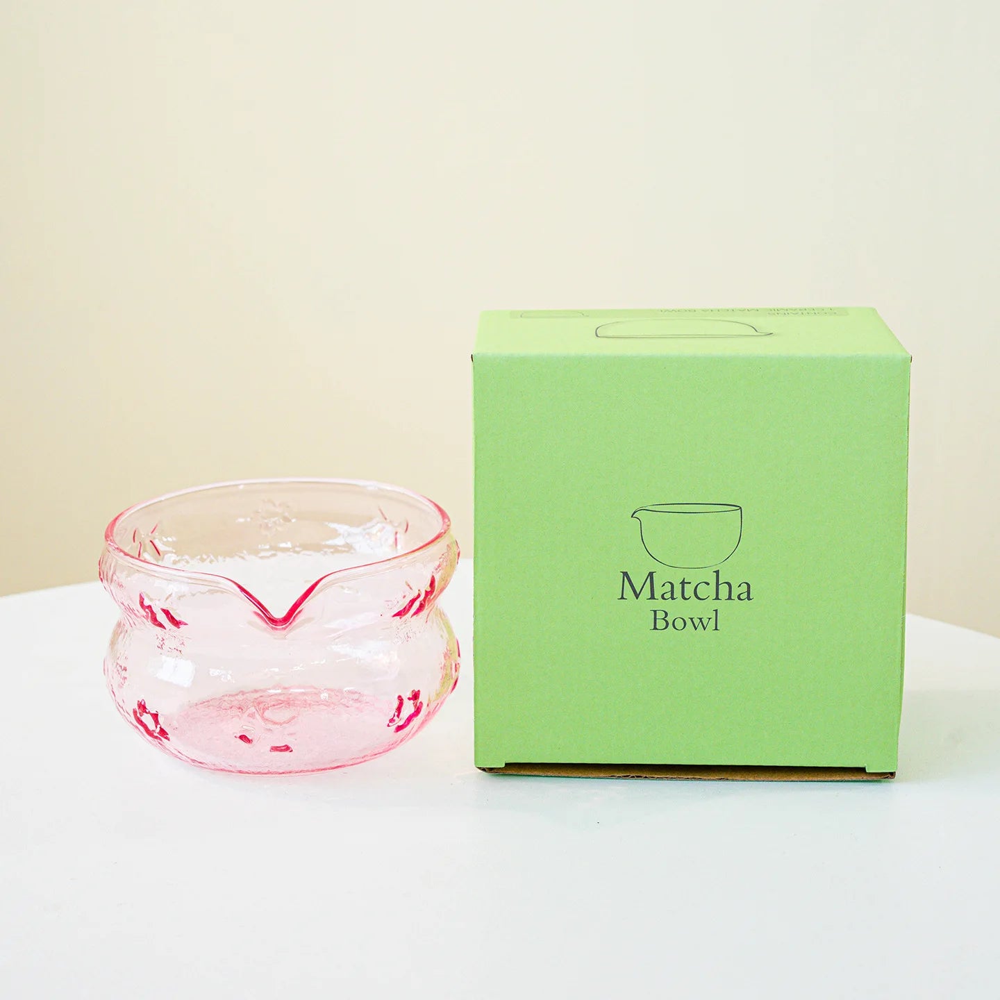Akari Glass Matcha Tea Set – Pink & Purple Matcha Bowl Kit with Whisk, Scoop and Strainer, Complete Matcha Starter Gift Set
