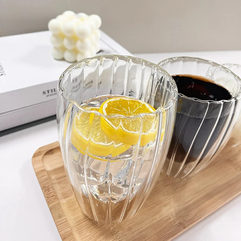 Prism Double Wall Glass Tea & Coffee Cup Collection – Insulated Tea, Latte & Espresso Glass Mug