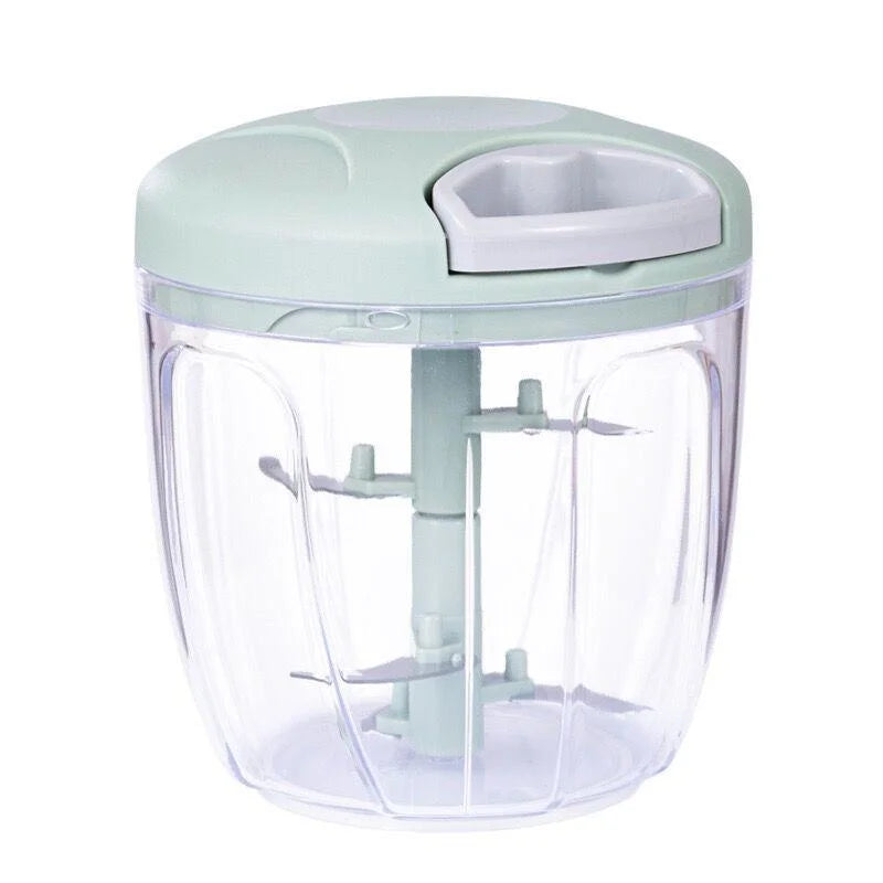 Manual Vegetable Chopper and Garlic Press – 500ml & 900ml Hand-Pull Food Cutter for Onion, Meat, Herbs, Fruit & More