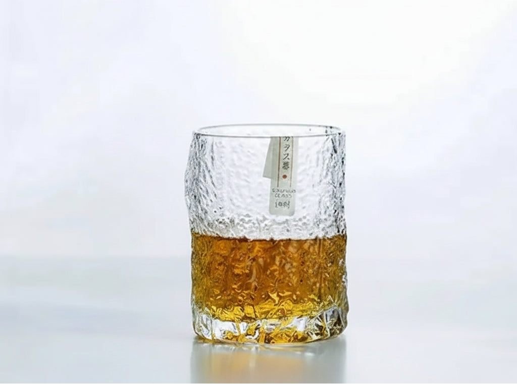 Kōzan Japanese Style Handmade Crystal Whisky Glass with Wooden Gift Box