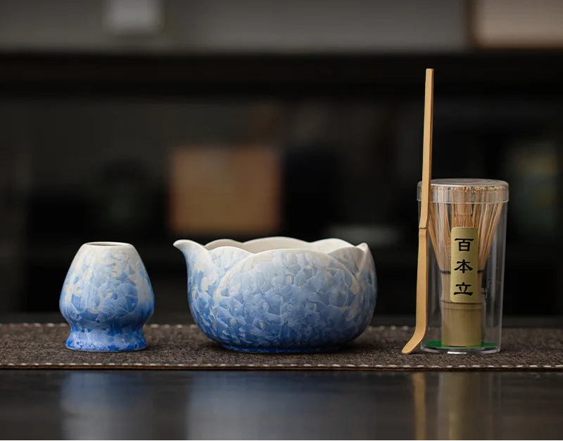 Mizuki Matcha Set – Japanese Matcha Gift Set with Ceramic Bowl and Bamboo Whisk (4 or 8 Piece)