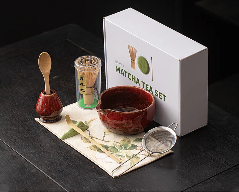 Kiyora 8 Piece Japanese Matcha Tea Set – Traditional Matcha Gift Set with Bowl, Bamboo Whisk and Accessories