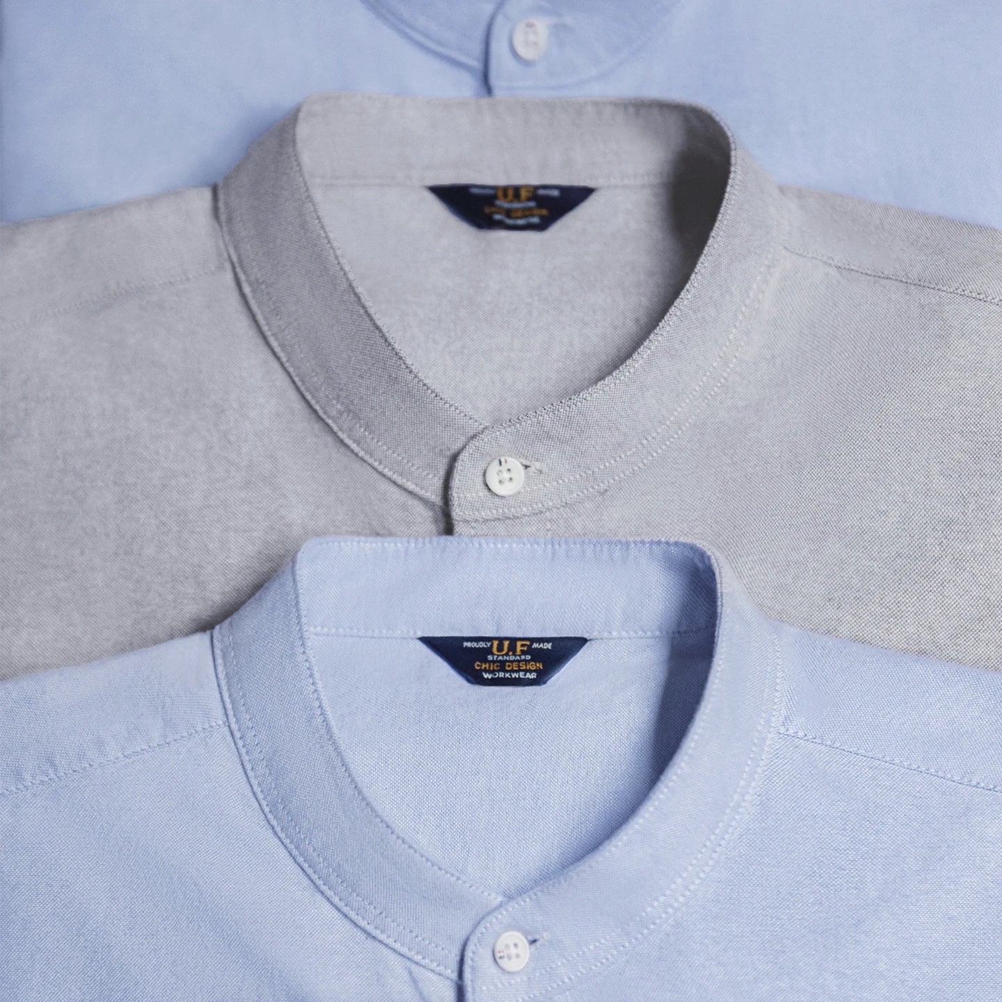 Bexley Men’s Oxford Grandad Collar Shirt – Long Sleeve Button-Up Cotton Casual Smart Shirt with Chest Pocket
