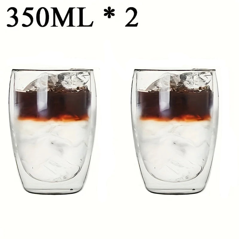 Double Glass Wall Heat Insulated Cup - Tea, Coffee, Espresso Glass Set - Various Sizes