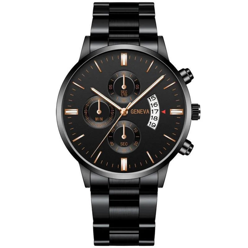 Men's Luxury Chronograph Stainless Steel Watch With Date Display